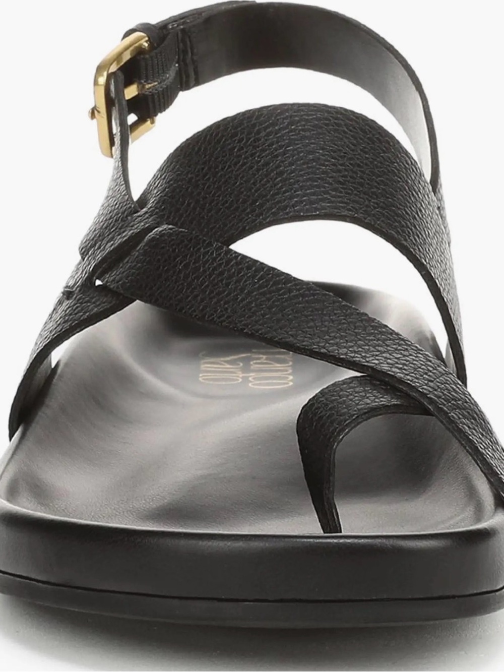 Franco Sarto Beryl Black Leather Crossover Strap Sandals. Purchased at Nordstrom